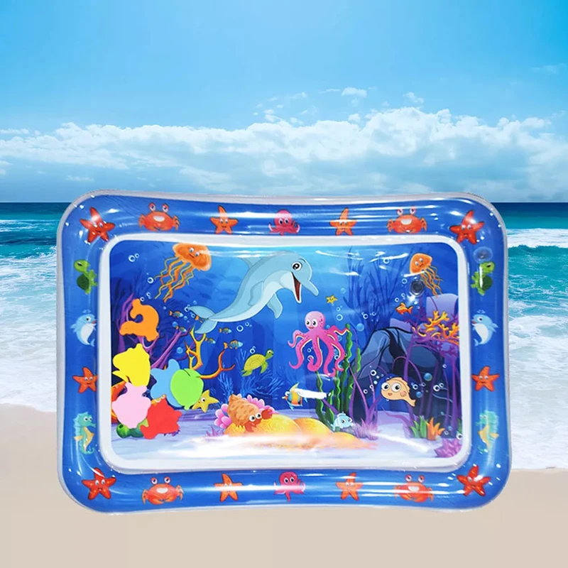 عکس شماره 8 : تشک بادی کودک مدل واتر مت طرح هشت پا و دلفین کد 021