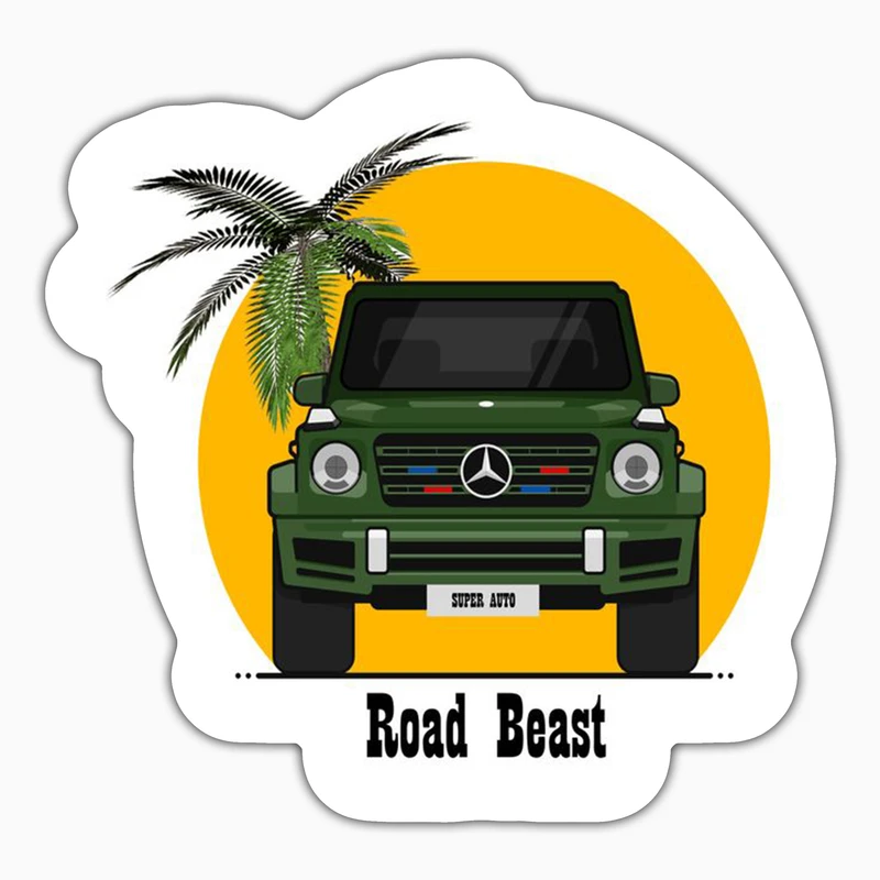 استیکر لپ تاپ و موبایل بووم طرح ماشین مدل G Class Road Beast کد LA03