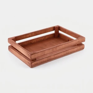 سینی چوبی مستطیل مدل s2 مناسب سرو و میوه خوری با ابعاد 30x19.5 سانتی متر و وزن 455 گرم، غیرقابل شست وشو