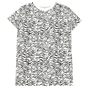 تی شرت آستین کوتاه زنانه پیریمارک مدل نخی طرح زبرا 