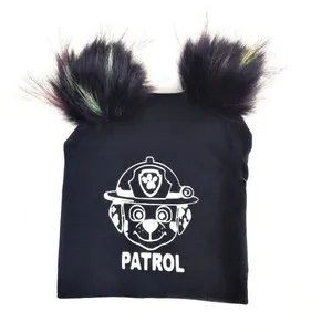 کلاه بچگانه مدل عروسکی دو پوم رنگ مشکی