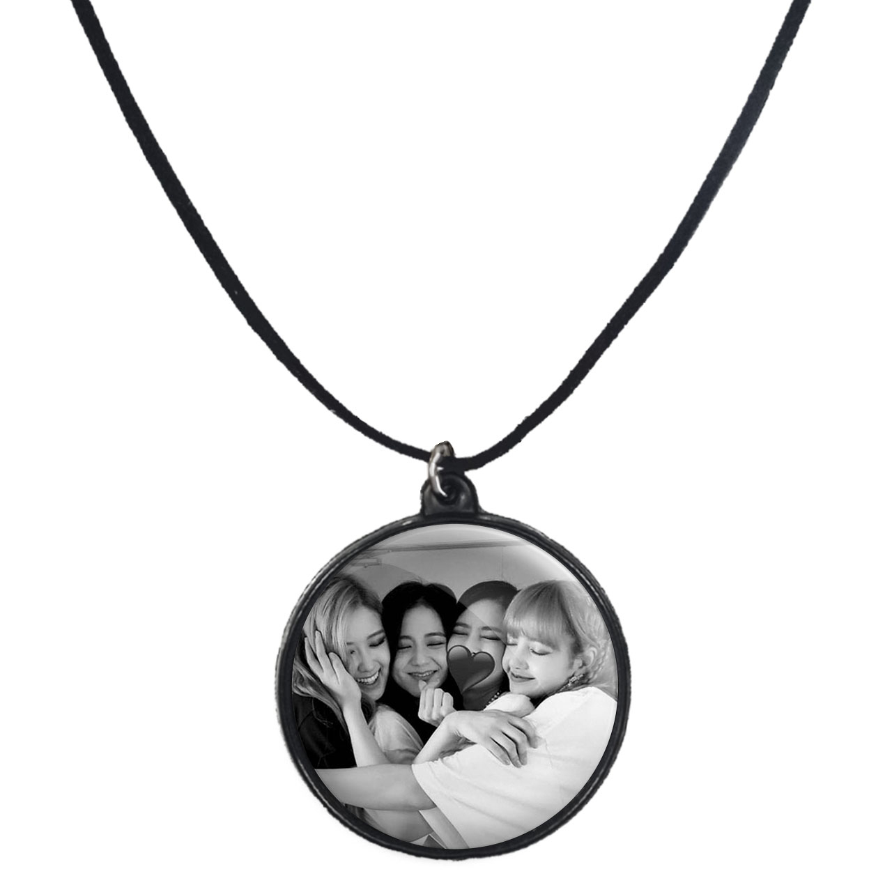 گردنبند پرمانه طرح بلک پینک کد pmb.6710 مدل دو طرفه