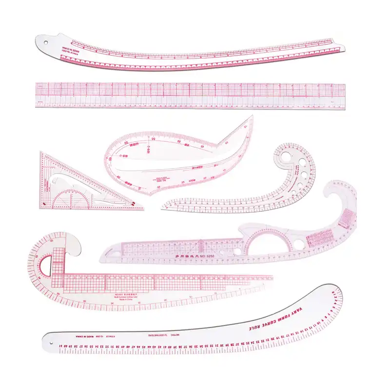 خط کش خیاطی مدل تخصصی بسته 8 عددی