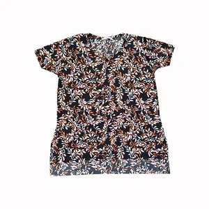 بلوز آستین کوتاه زنانه مدل گلبرگ رنگ نارنجی