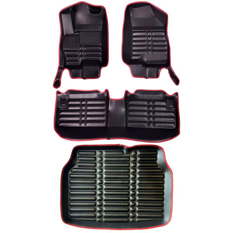 کفپوش پنج بعدی خودرو مدل نواردار مناسب برای ام وی ام X55-X55Pro به همراه کفپوش صندوق