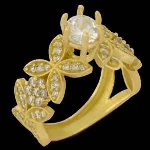 انگشتر طلا 18 عیار زنانه طلای مستجابی مدل سولیتر کد 6709