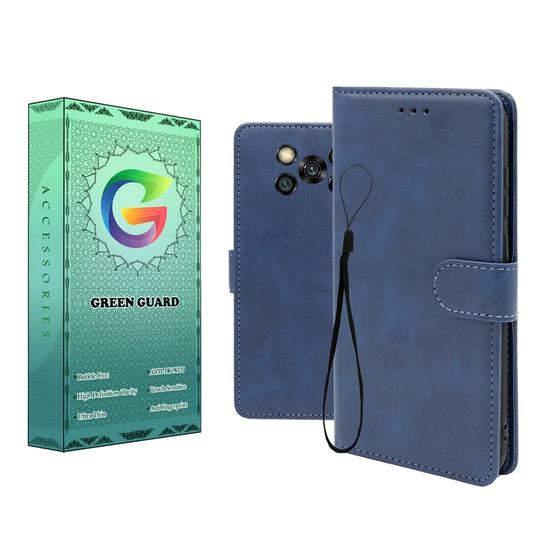 کیف کلاسوری گرین گارد طرح چرمی مدل Landing مناسب برای گوشی موبایل شیائومی Poco X3 / X3 NFC / X3 Pro به همراه بند آویز