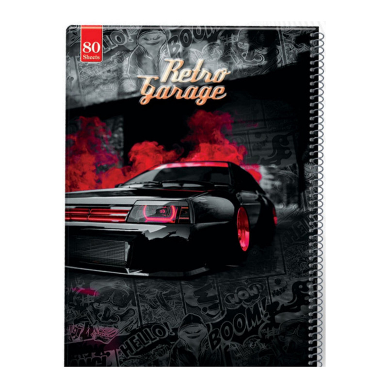 دفتر مشق 80 برگ مدل مجلد طرح ماشین کد 8088