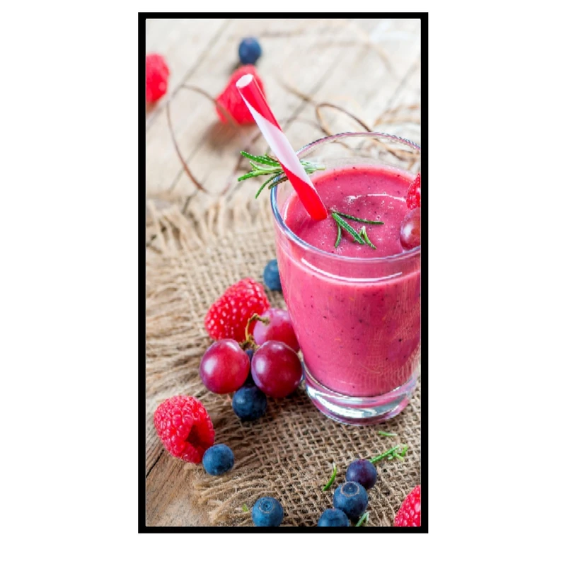 تابلو بکلیت طرح توت فرنگی بستنی مدل B-pe1533 فریم مشکی