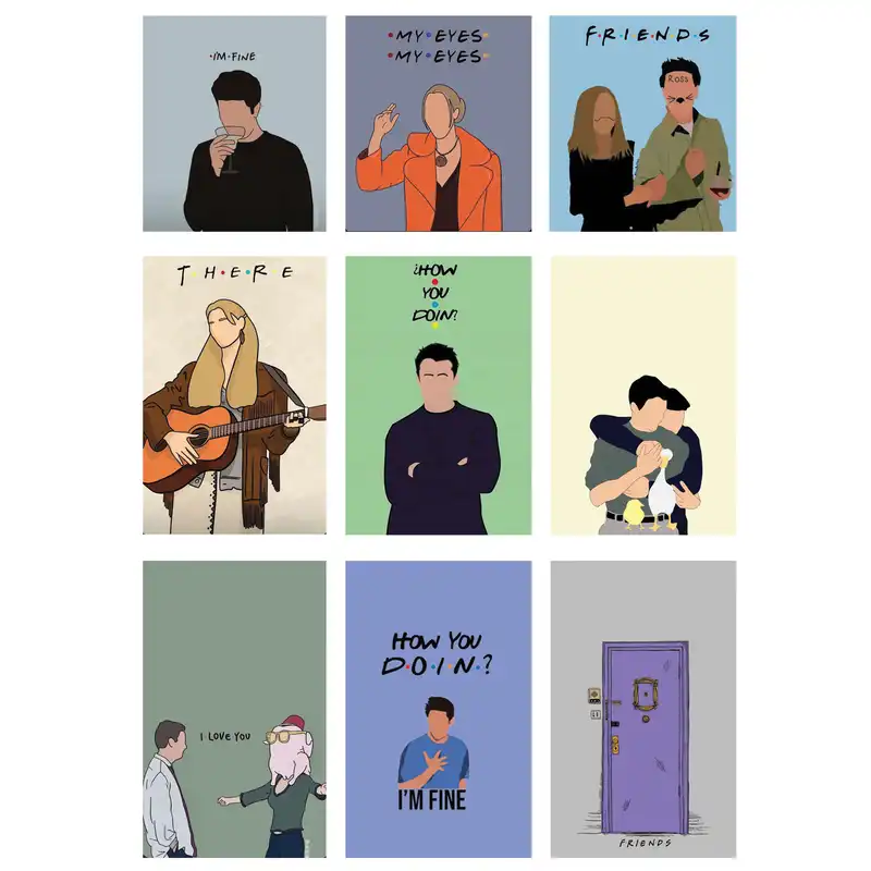 استیکر لپ تاپ طرح فرندز کد 1037 مجموعه 9 عددی