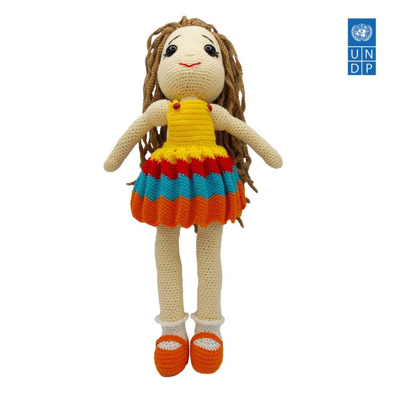 عروسک بافتنی مدل  دختر رنگین کمان کد 101
