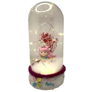 گوی موزیکال مدل fairy طرح دختر مو صورتی و خرگوش کوچولو کد  2-B3307