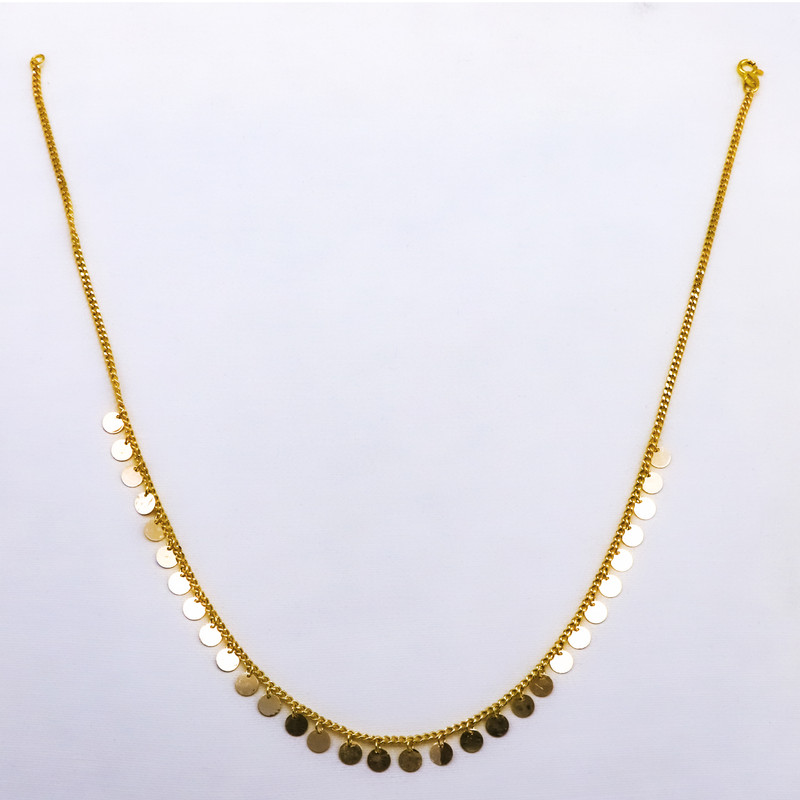 گردنبند طلا 18 عیار زنانه مدل پولکی کد crt2