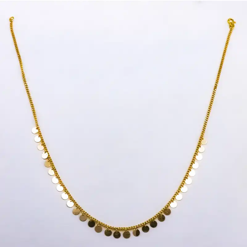 گردنبند طلا 18 عیار زنانه مدل پولکی کد crt2