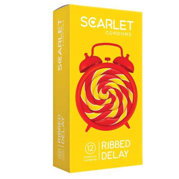 کاندوم اسکارلت مدل Ribbed بسته 12 عددی