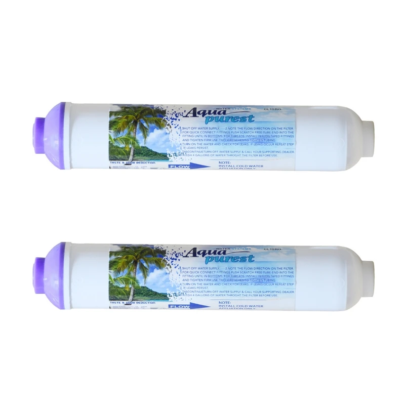 فیلتر تصفیه آب یخچال و فریزر آکوا پیورست مدل دوگانه تصفیه کربن قلیایی کد H101 مجموعه 2 عددی