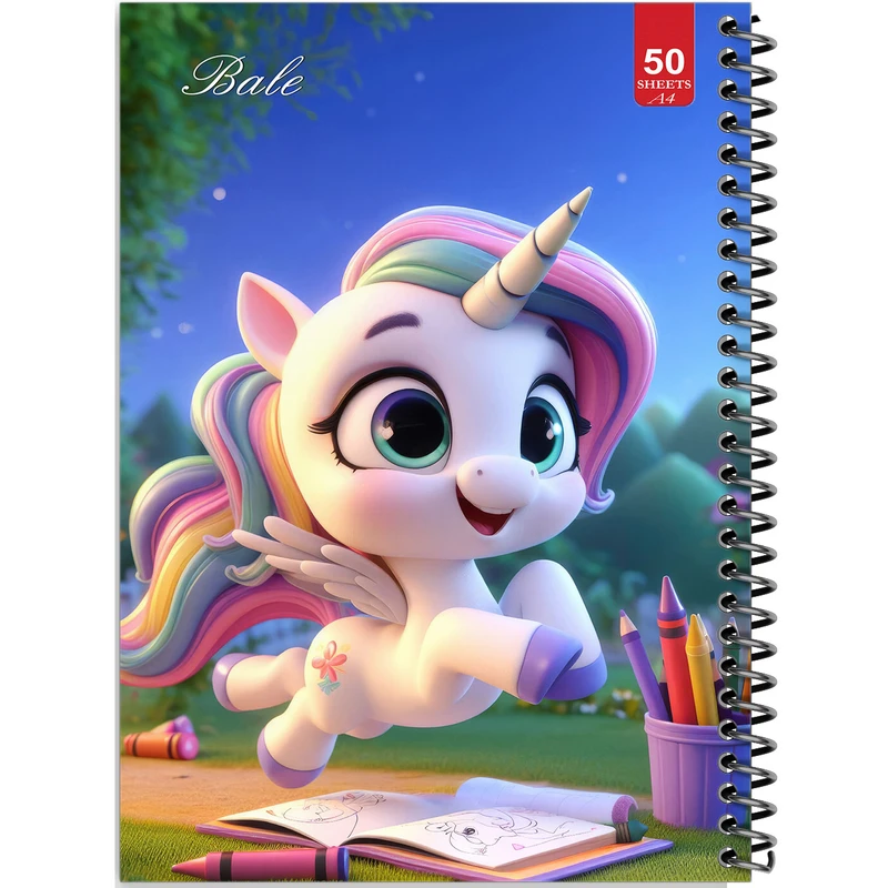 دفتر نقاشی 50 برگ انتشارات بله طرح تکشاخ کوچولوی نقاش کد A4-L292