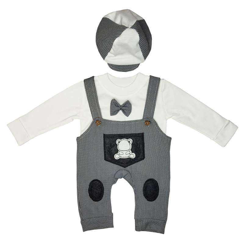 ست 3 تکه لباس نوزادی مدل پاپیون