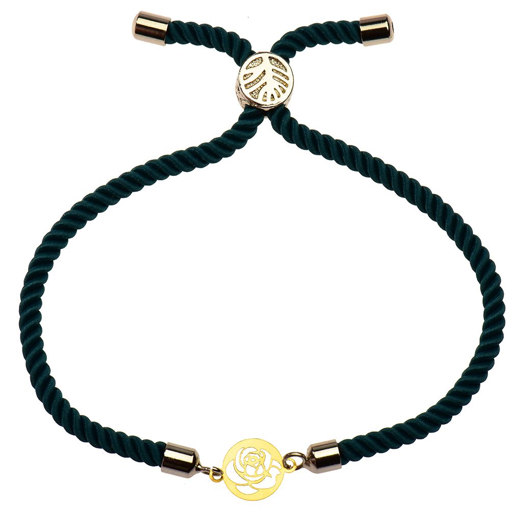 دستبند طلا 18 عیار دخترانه کرابو طرح گل رز مدل Krd1104