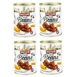 کنسرو لوبیا چیتی و پاستا ماهوند - 350 گرم مجموعه چهار عددی