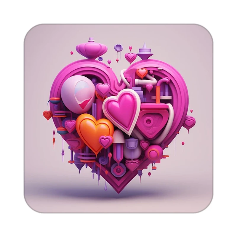 زیر لیوانی کاکتی مدل عاشقانه کد mp10453