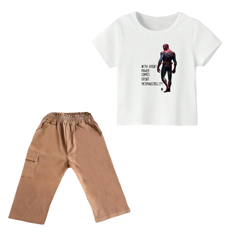 ست تی شرت و شلوارک پسرانه مدل مرد عنکبوتی کد ۲۳