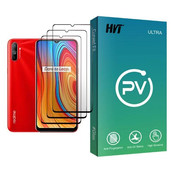 محافظ صفحه نمایش اچ وی تی مدل PV Glass MIX003 مناسب برای گوشی موبایل ریلمی C3 بسته سه عددی