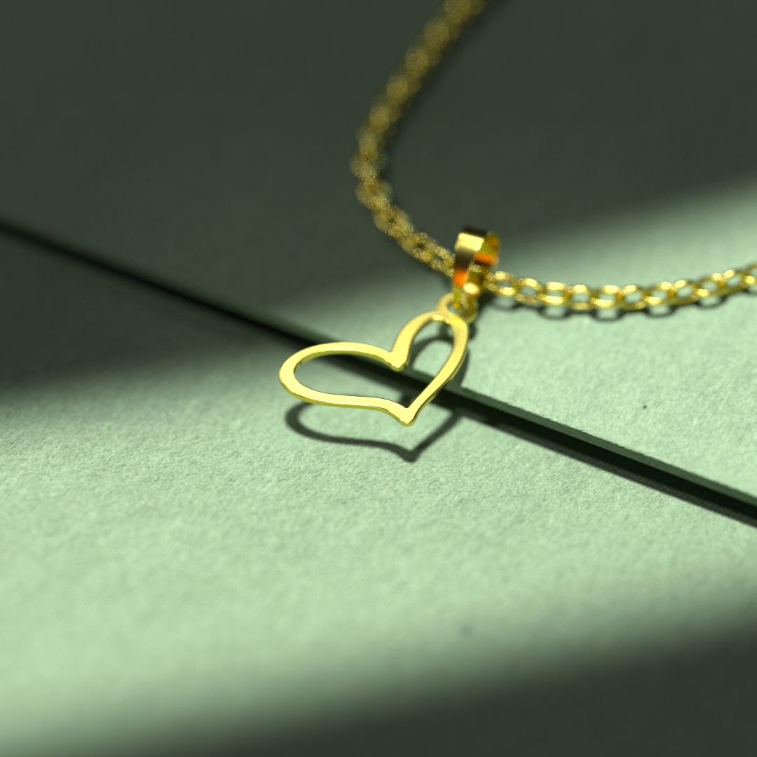 گردنبند طلا 18 عیار زنانه مدوپد مدل قلب کد E3-1-1075 - - 2