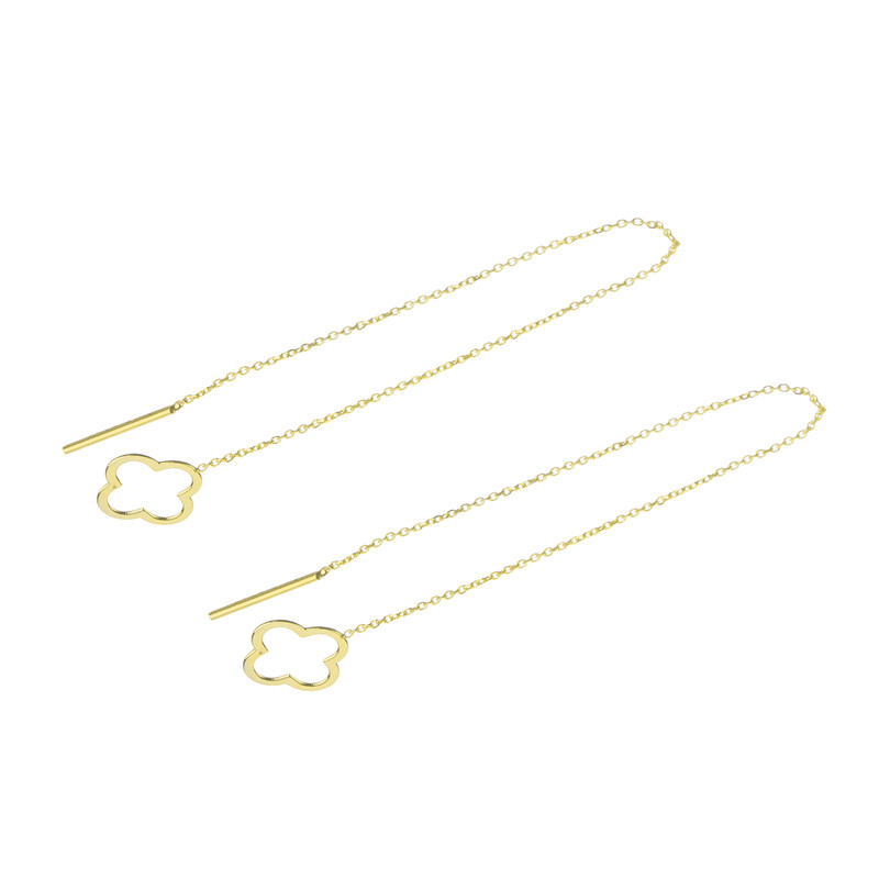 گوشواره طلا 18 عیار زنانه مدل بخیه ای کد GE007 - 2