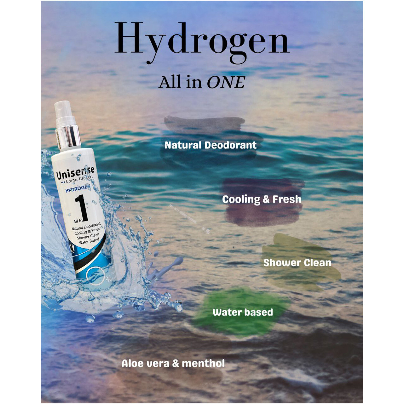 اسپری بدن مردانه یونی سنس مدل HYDROGEN حجم 160 میلی لیتر