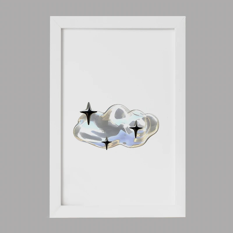 تابلو خندالو مدل ابر کروم کد F3897