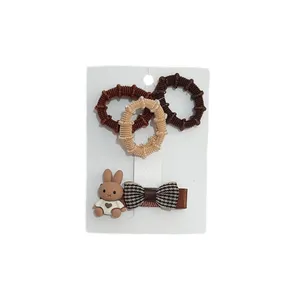 ست گیره و کش مو مدل خرگوش بسته 4 عددی