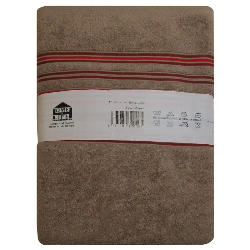 حوله حمام هوم اند لایف مدل نیلگون کد 190001 سایز 160x100 سانتی متر