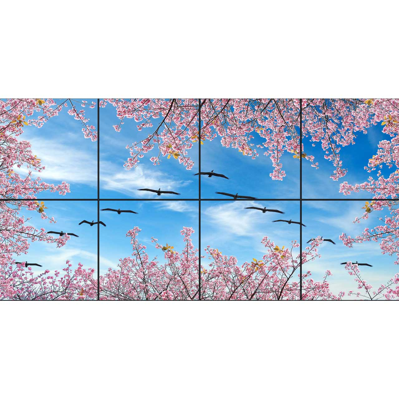 تایل سقفی آسمان مجازی طرح پرواز پرندگان کد 380 سایز 60x60 سانتی متر مجموعه 8 عددی
