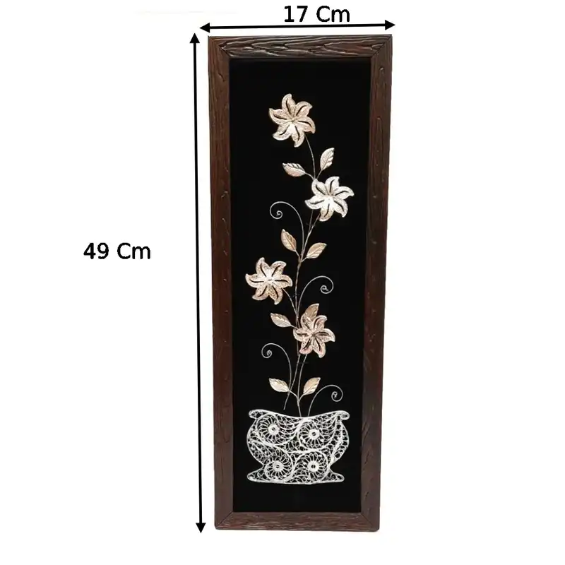 تابلو نقره طرح گل کد F-10