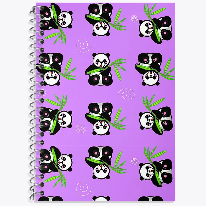 دفتر زبان 50 برگ خندالو مدل دو خط طرح پاندا کد N1130