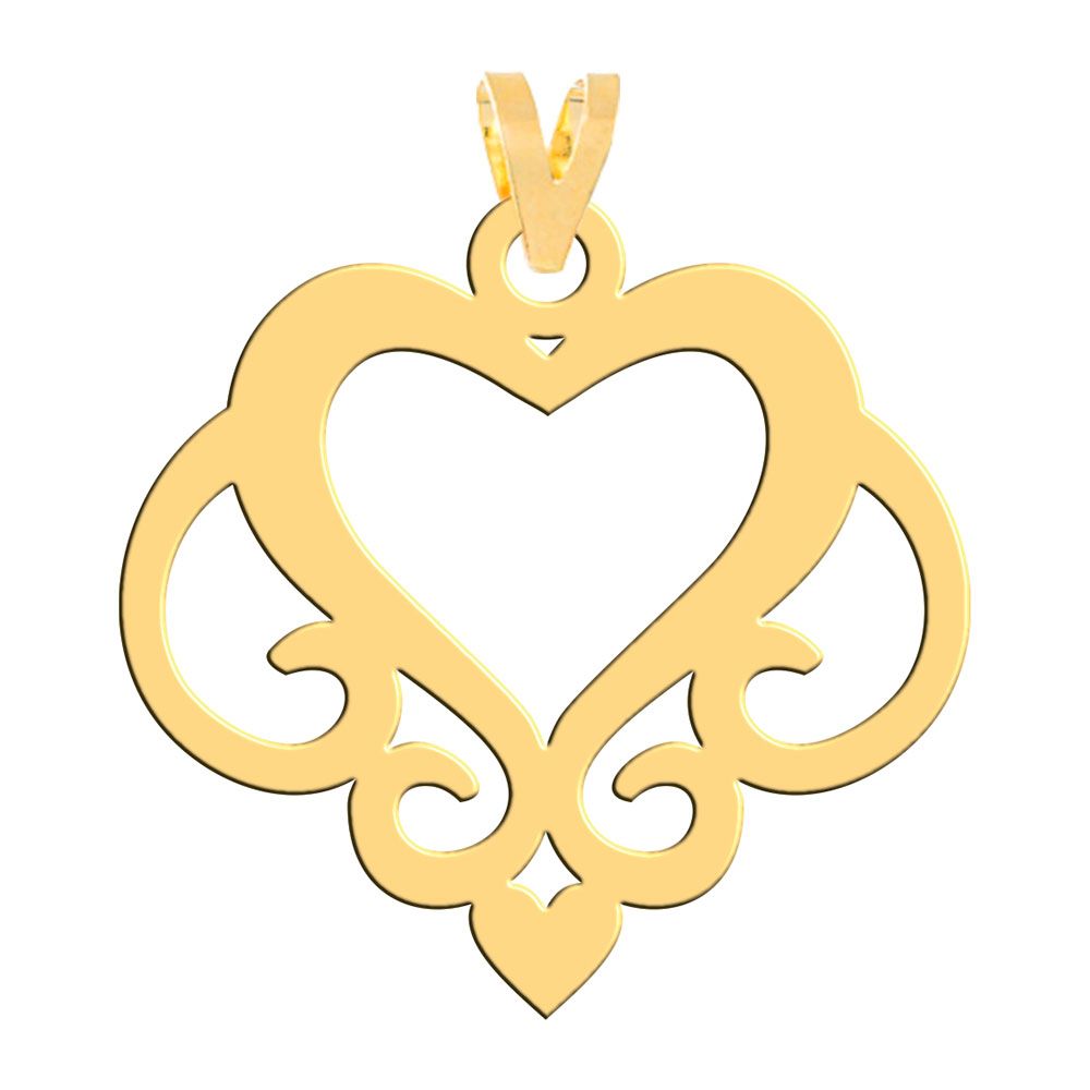 آویز گردنبند طلا 18 عیار زنانه فرشته مدل قلب WNL-000373 - - 2
