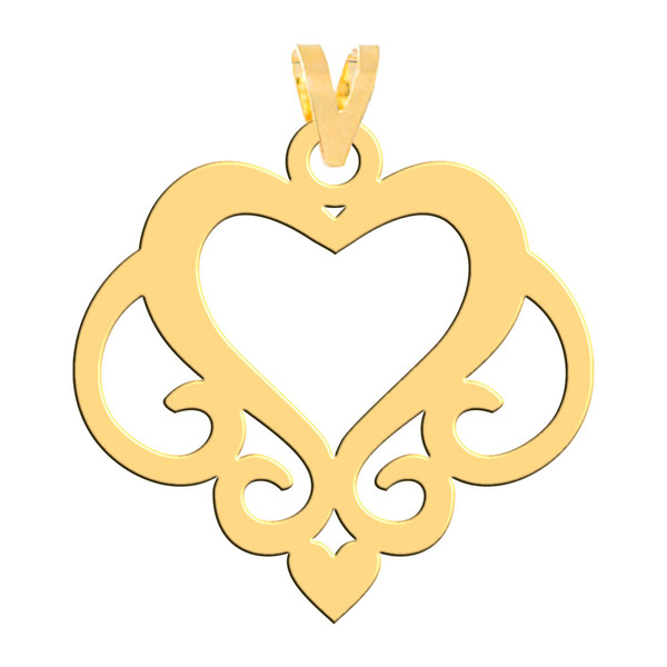 آویز گردنبند طلا 18 عیار زنانه فرشته مدل قلب WNL-000373
