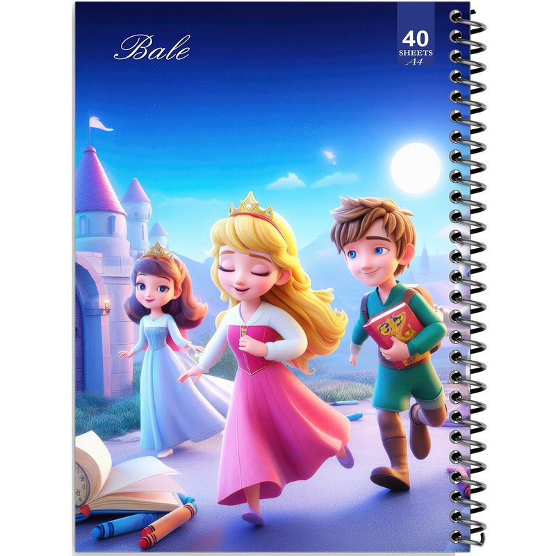 دفتر نقاشی 40 برگ انتشارات بله طرح دخترانه کد A4-K459