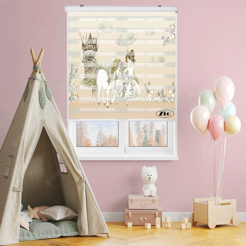 پرده زبرا زیو کد K3014 سایز 150X150 سانتی متر