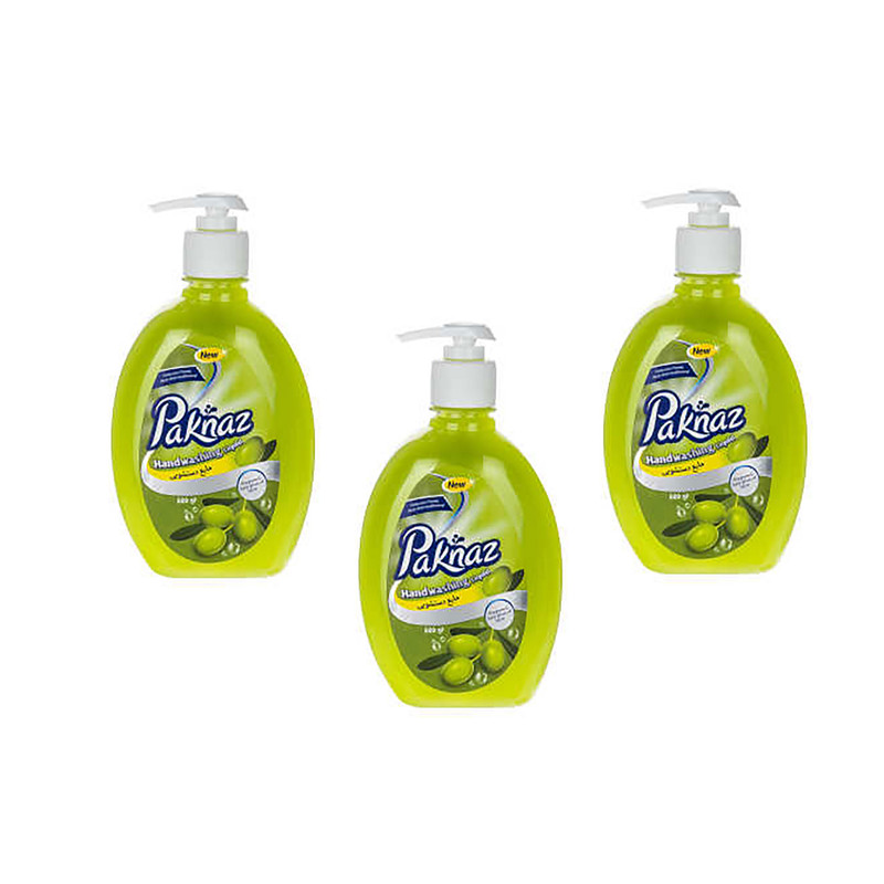 مایع دستشویی پاکناز مدل Olive مقدار 500 میلی لیتر بسته 3 عددی