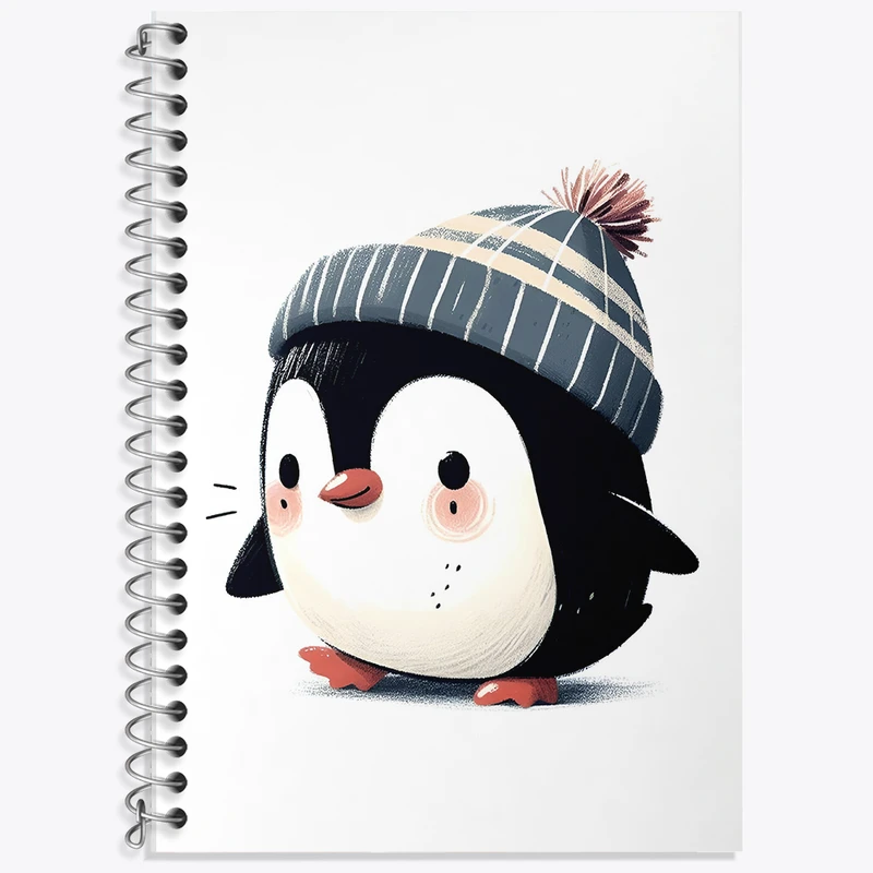 دفتر زبان 50 برگ خندالو مدل دو خط طرح پنگوئن کیوت کد N3863