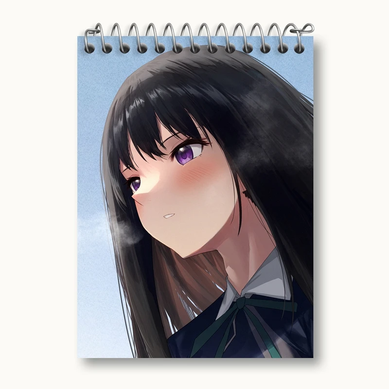 دفتر یادداشت 50 برگ خندالو مدل تاکینا انیمه لیکوریس ریکویل Lycoris Recoil کد 23004