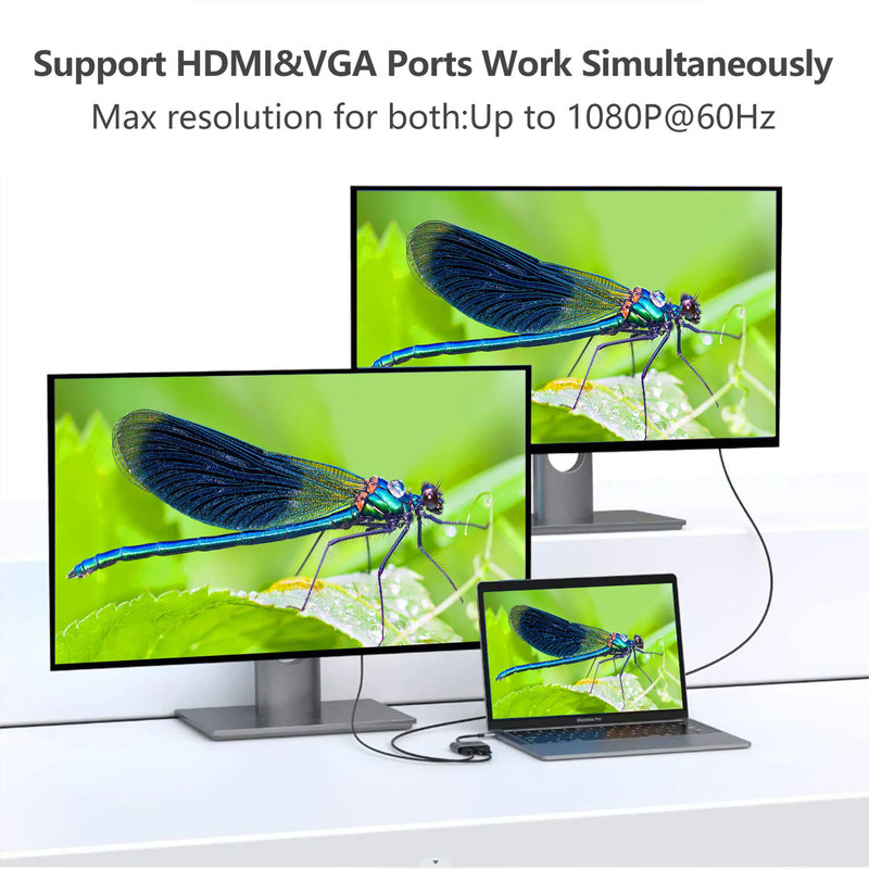 مبدل USB-C به HDMI/VGA مدل DJ61316