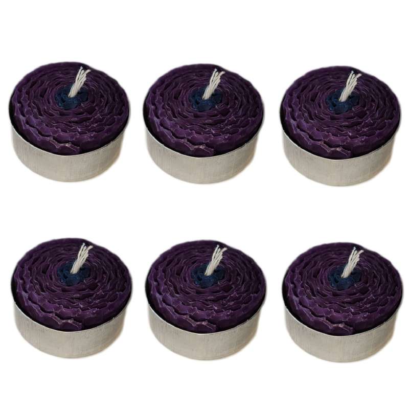 شمع مدل موم عسلی 03 مجموعه 6 عددی