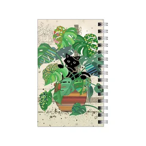 دفترچه یادداشت مدل to do list طرح گربه و گلدان برگ انجیری کد 5080110