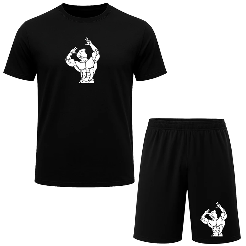 ست تی شرت آستین کوتاه و شلوارک راحتی مردانه مدل یوونتوس کد A05