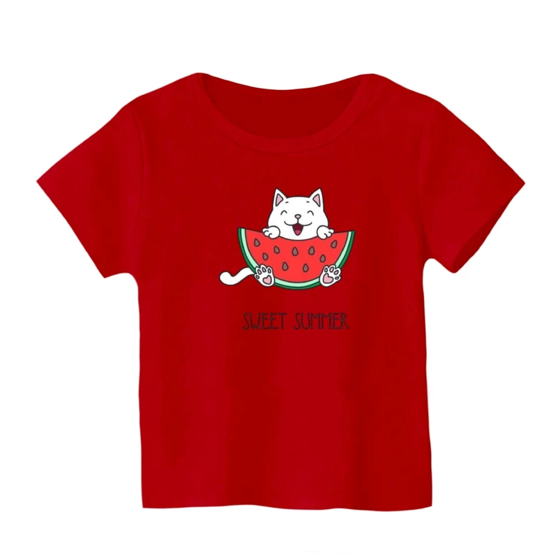 تی شرت آستین کوتاه بچگانه مدل گربه یلدایی کد 3