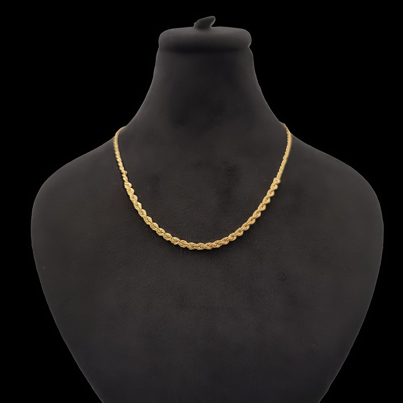 گردنبند طلا 18 عیار زنانه با زنجیر طنابی (توئیست) ناریا مدل دو تیکه کد S45SH3