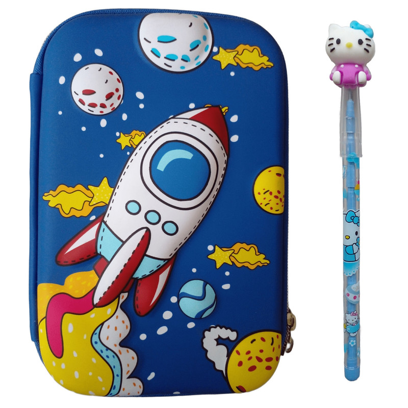 جامدادی مدل تبلتی طرح فضانورد سه بعدی کد A22 به همراه مداد فشنگی